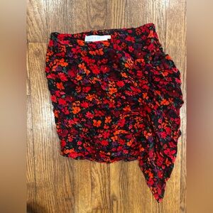 Astr Floral Red and Black Skirt